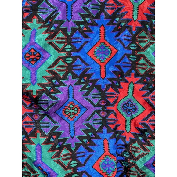Vintage 90s Geometric Aztec Pattern Lightweight Windbreak Jacket Women’s XL - Picture 4 of 10
